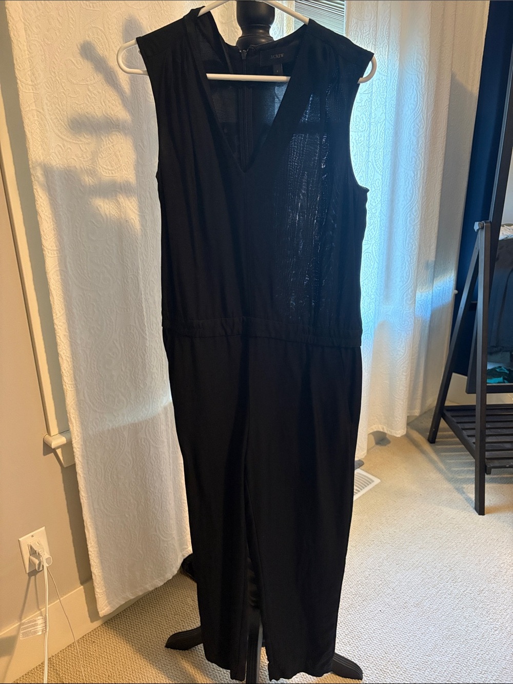 J. Crew Black linen Sleeveless V-Neck Jumpsuit